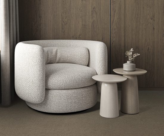 Modern dark wooden livingroom with armchairs, table and lamp background. Light modern japanese nature view. 3d rendering mock up. High quality 3d illustration