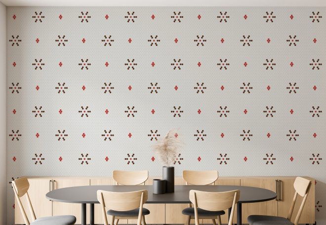 Close,Up,Of,Modern,Dining,Room,With,White,Walls,,Round